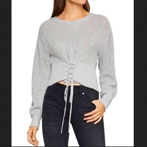 BCBG Gray Corset Sweater